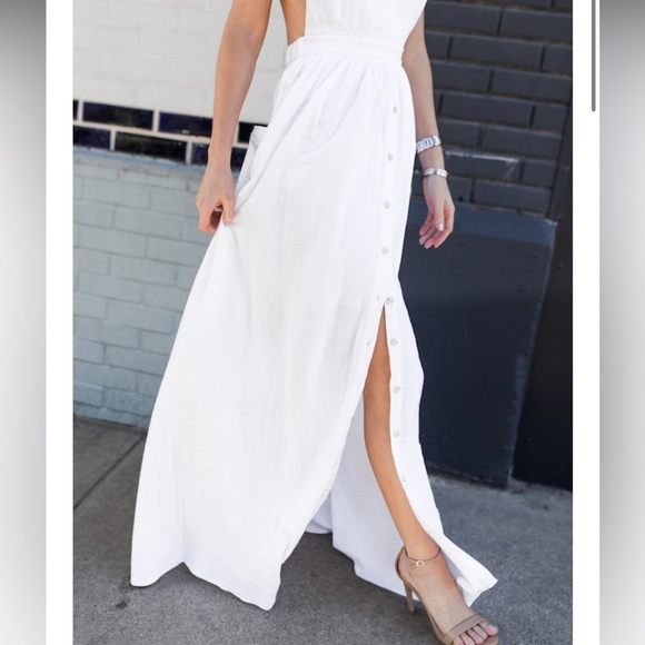 Mara Hoffman 100% Organic Cotton Halter Dress Gauzy Sz L NEW White - Picture 3 of 8